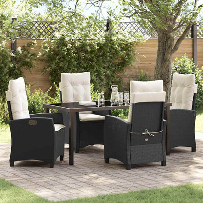 Set da Pranzo per Giardino 5 pcs Nero polyrattan - homemem39
