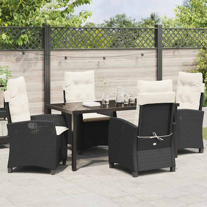 Set da Pranzo per Giardino 5 pcs Nero polyrattan - homemem39