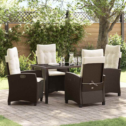 Set da Pranzo per Giardino 5 pcs Marrone polyrattan - homemem39