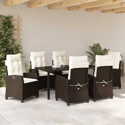 Set da Pranzo per Giardino 7 pcs Marrone polyrattan - homemem39