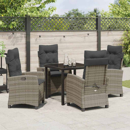 Set da Pranzo per Giardino 5 pcs Grigio polyrattan - homemem39