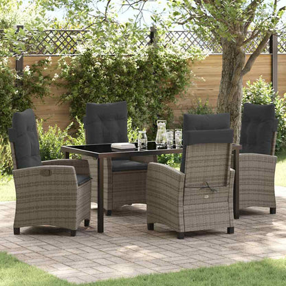 Set da Pranzo per Giardino 5 pcs Grigio polyrattan - homemem39