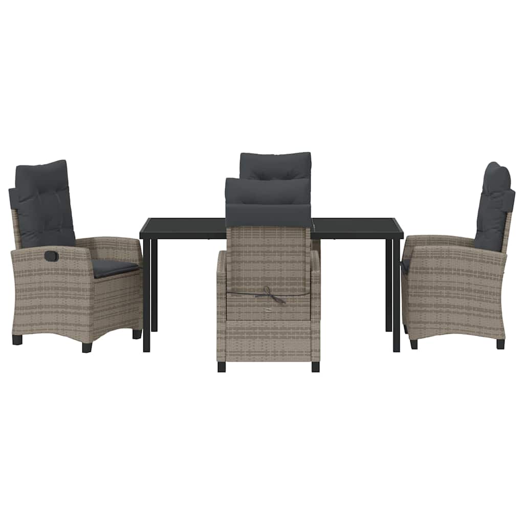 Set da Pranzo per Giardino 5 pcs Grigio polyrattan - homemem39