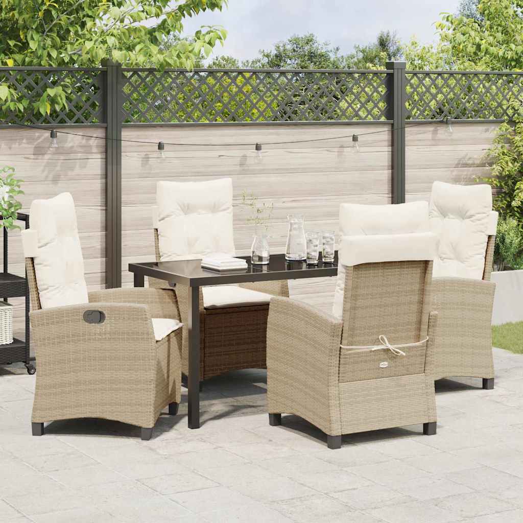 Set da Pranzo per Giardino 5 pcs Beige polyrattan - homemem39