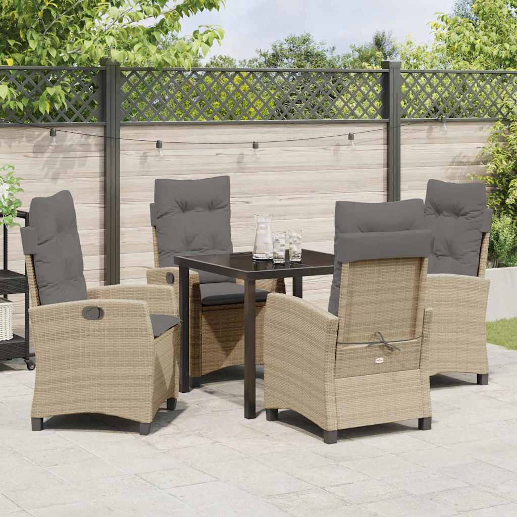 Set da Pranzo per Giardino 5 pcs Beige polyrattan - homemem39