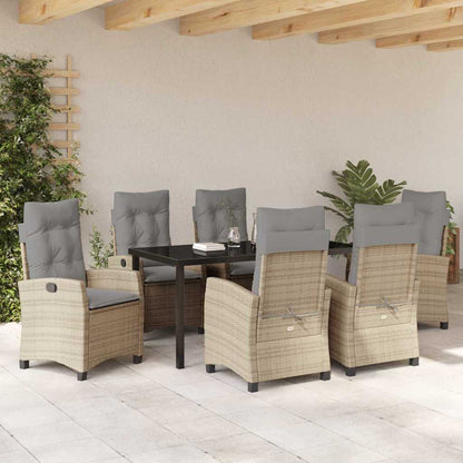 Set da Pranzo per Giardino 7 pcs Beige polyrattan - homemem39
