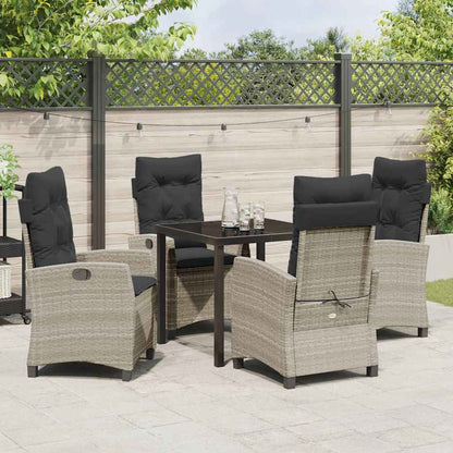 Set da Pranzo per Giardino 5 pcs Grigio chiaro polyrattan - homemem39