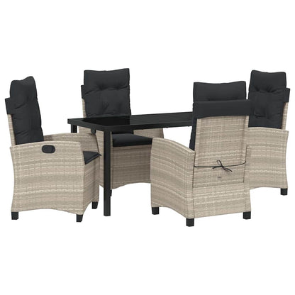 Set da Pranzo per Giardino 5 pcs Grigio chiaro polyrattan - homemem39