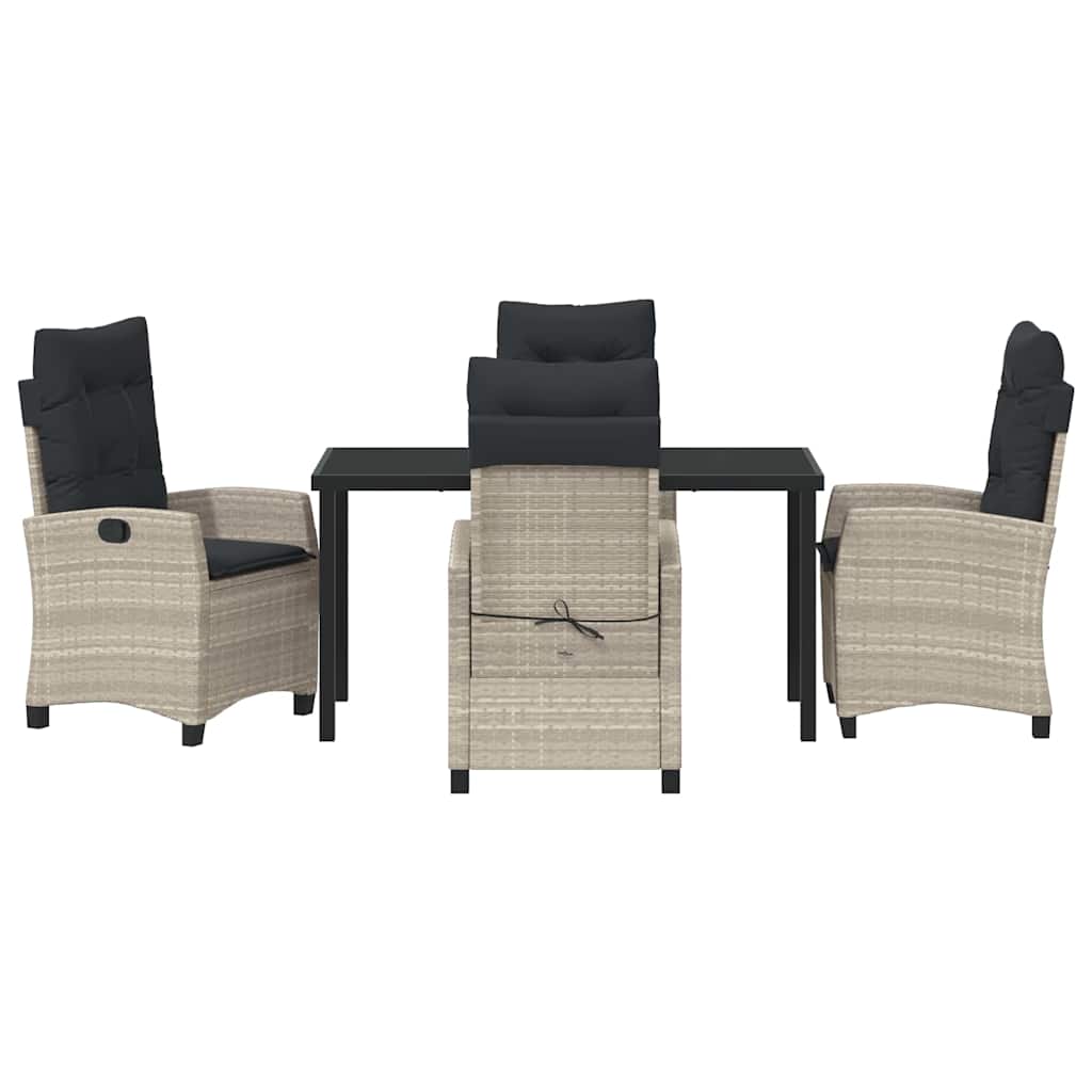 Set da Pranzo per Giardino 5 pcs Grigio chiaro polyrattan - homemem39