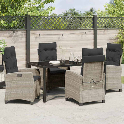 Set da Pranzo per Giardino 5 pcs Grigio chiaro polyrattan - homemem39