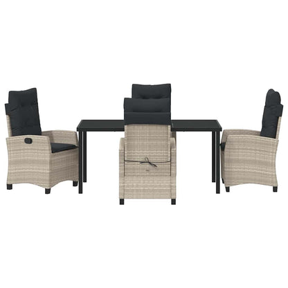 Set da Pranzo per Giardino 5 pcs Grigio chiaro polyrattan - homemem39