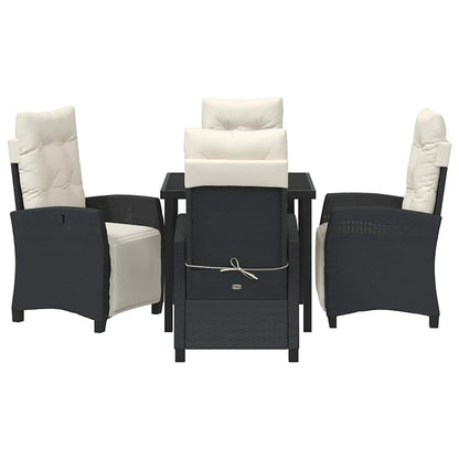Set da Pranzo per Giardino 5 pcs Nero polyrattan - homemem39