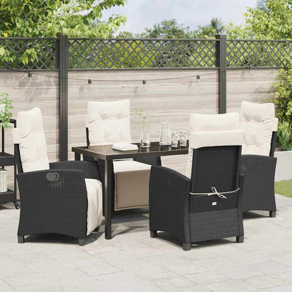 Set da Pranzo per Giardino 5 pcs Nero polyrattan - homemem39