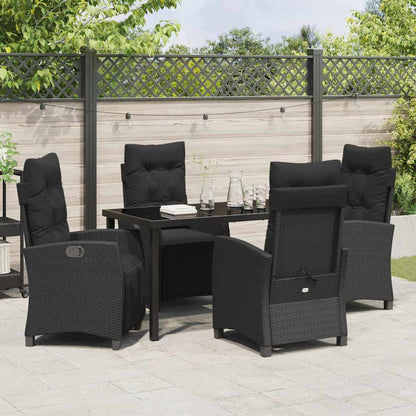 Set da Pranzo per Giardino 5 pcs Nero polyrattan - homemem39
