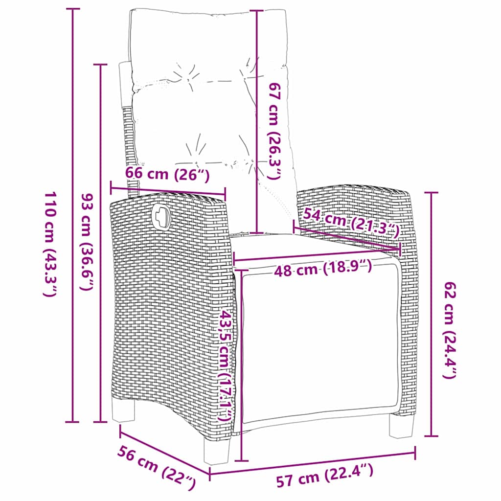 Set da Pranzo per Giardino 3 pcs Marrone polyrattan - homemem39
