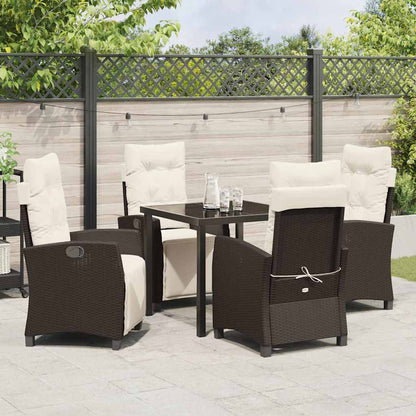 Set da Pranzo per Giardino 5 pcs Marrone polyrattan - homemem39