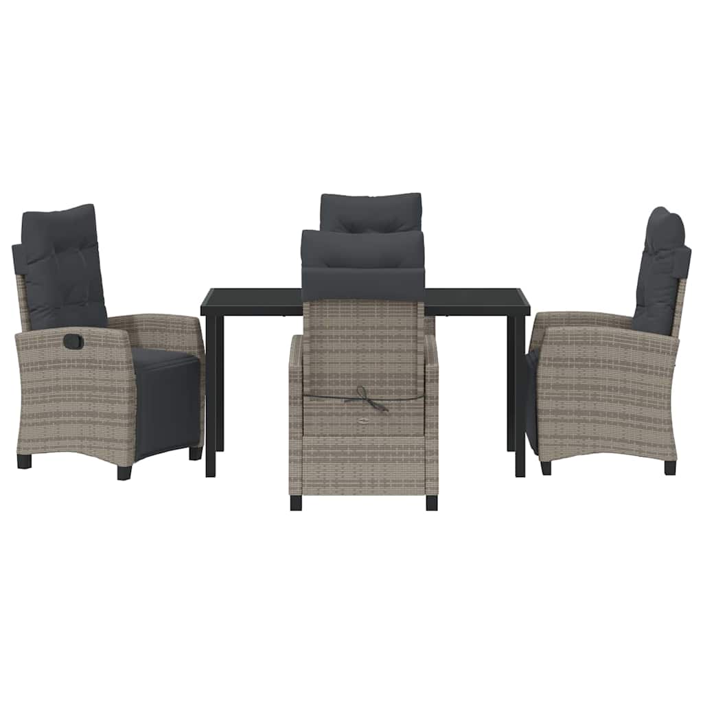 Set da Pranzo per Giardino 5 pcs Grigio polyrattan - homemem39