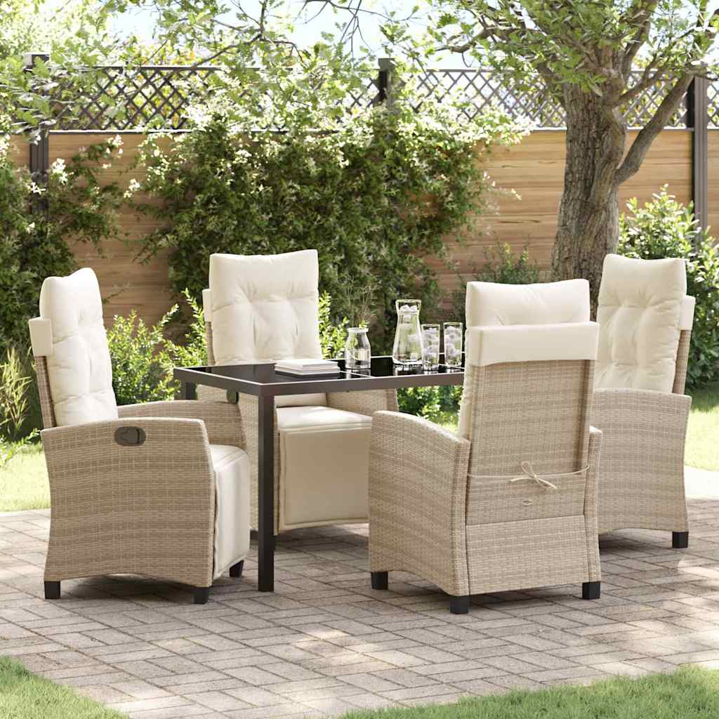 Set da Pranzo per Giardino 5 pcs Beige polyrattan - homemem39