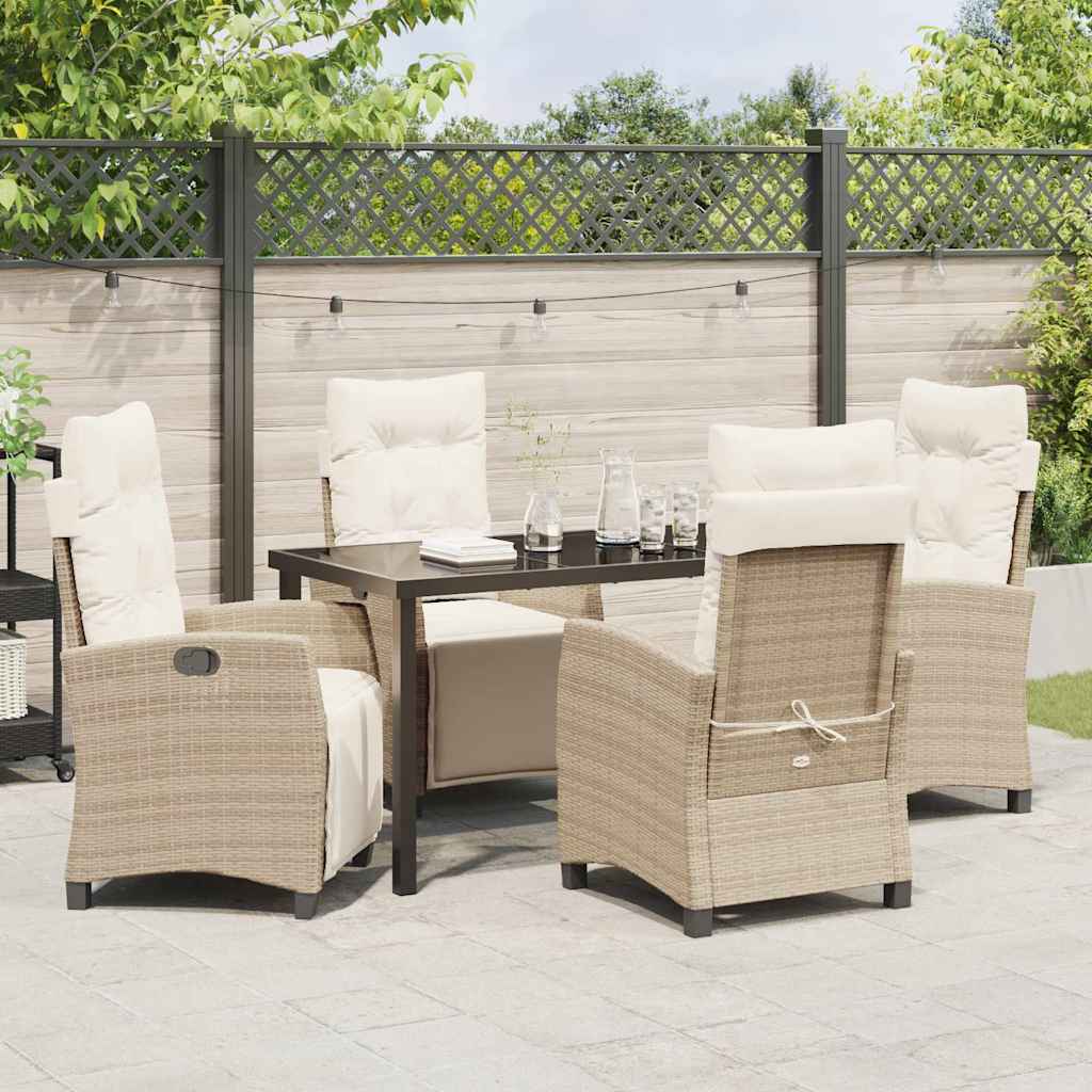 Set da Pranzo per Giardino 5 pcs Beige polyrattan - homemem39