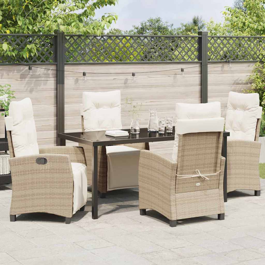 Set da Pranzo per Giardino 5 pcs Beige polyrattan - homemem39