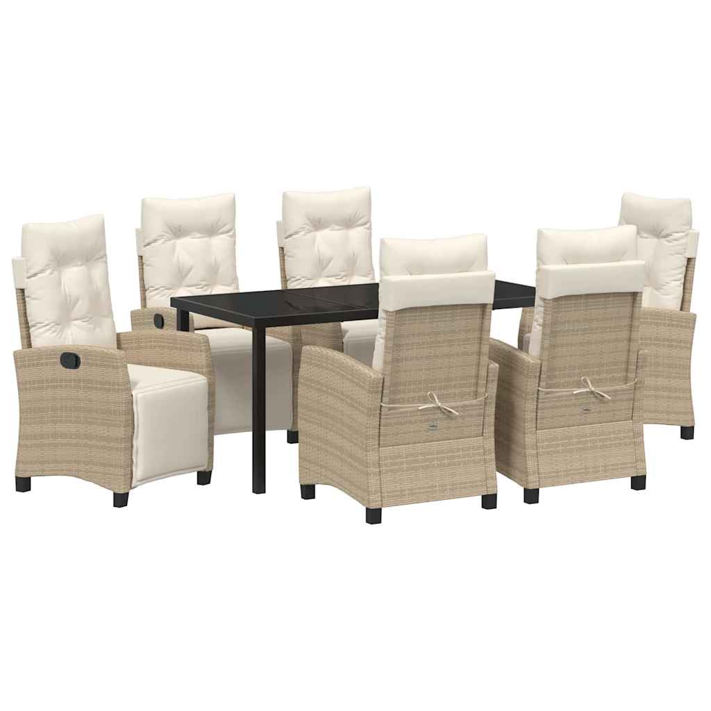 Set da Pranzo per Giardino 7 pcs Beige polyrattan - homemem39