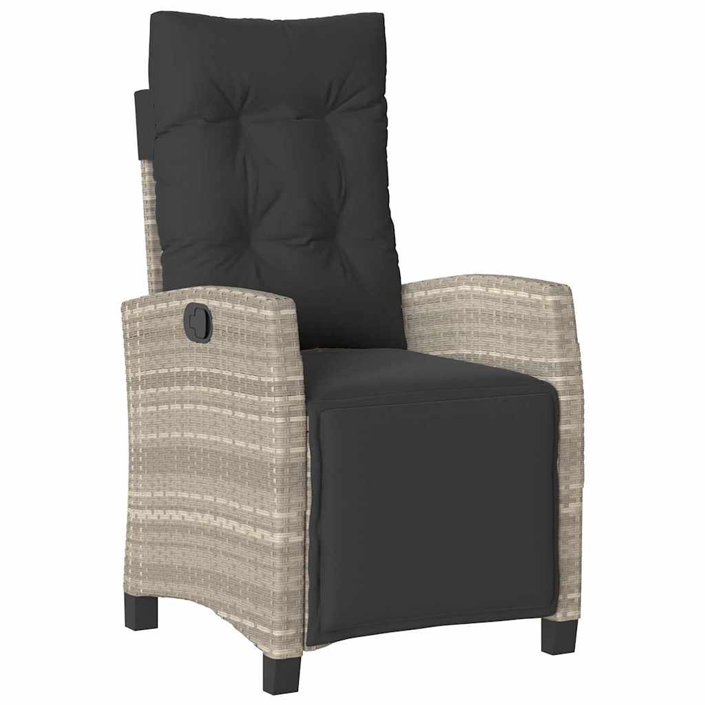 Set da Pranzo per Giardino 3 pcs Grigio chiaro polyrattan - homemem39