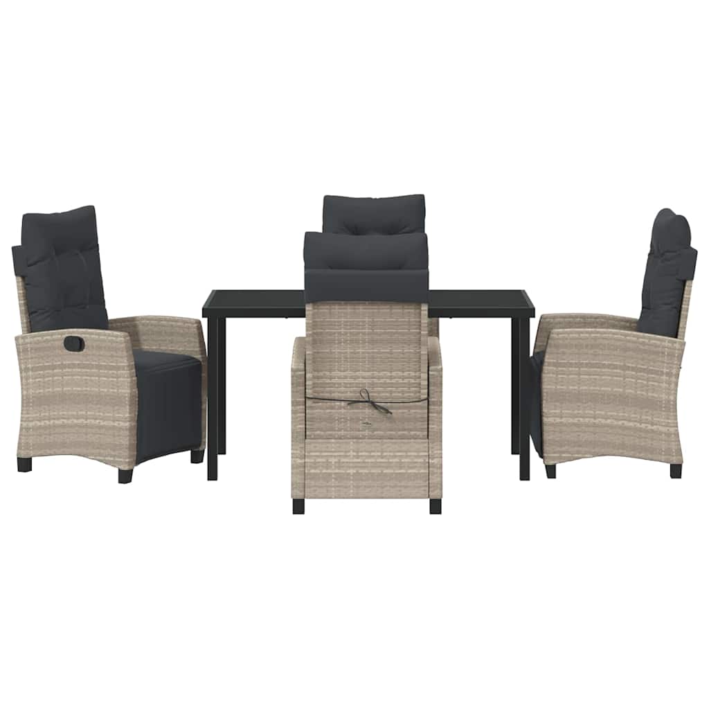 Set da Pranzo per Giardino 5 pcs Grigio chiaro polyrattan - homemem39