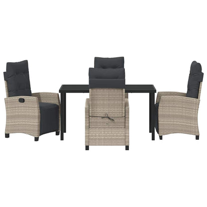 Set da Pranzo per Giardino 5 pcs Grigio chiaro polyrattan - homemem39