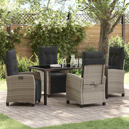 Set da Pranzo per Giardino 5 pcs Grigio chiaro polyrattan - homemem39