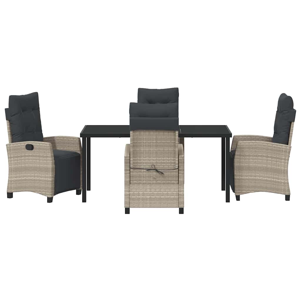 Set da Pranzo per Giardino 5 pcs Grigio chiaro polyrattan - homemem39