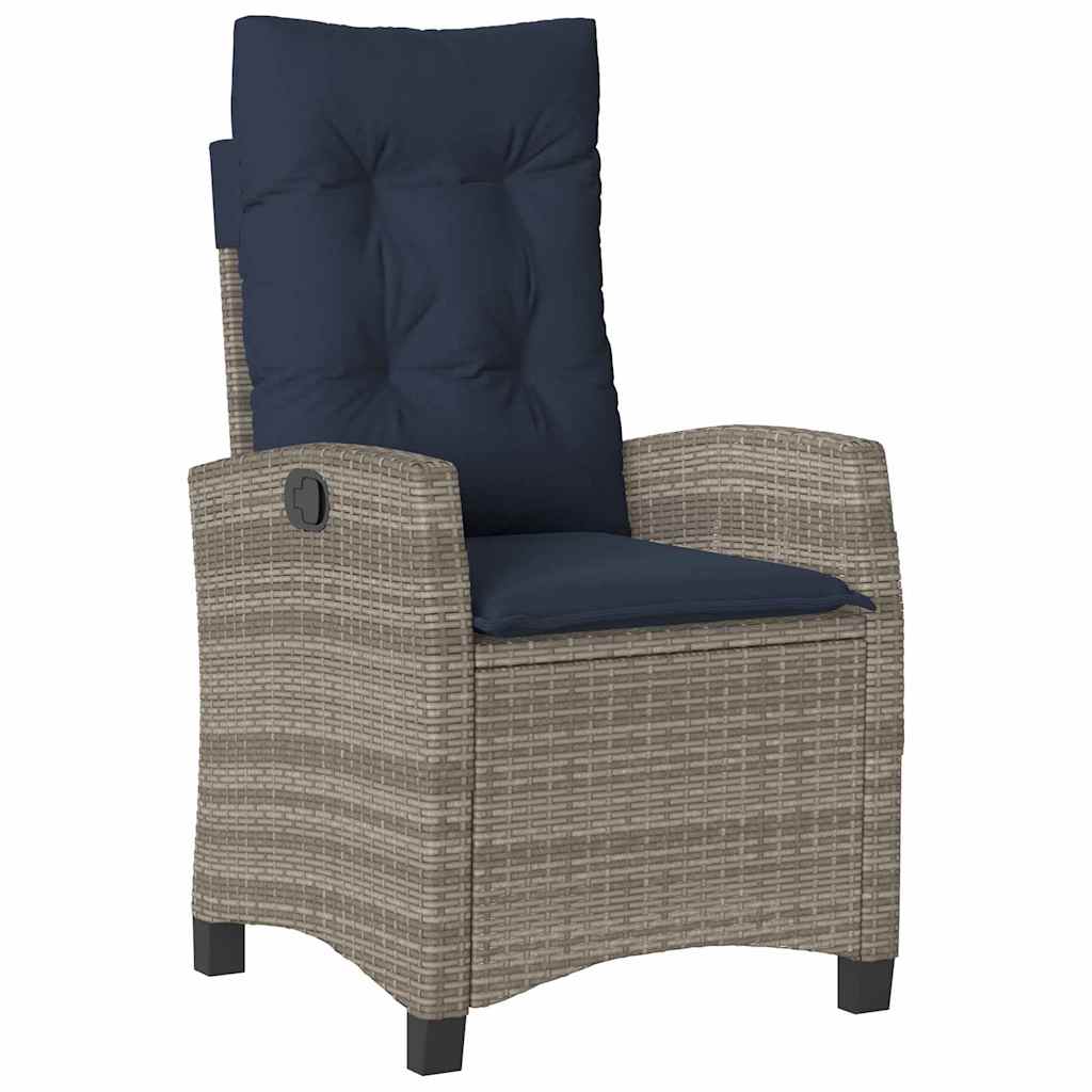 Set da Pranzo per Giardino con cuscino 5 pcs Grigio polyrattan | homemem39