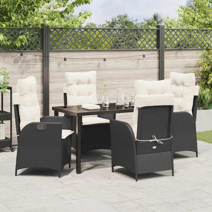 Set da Pranzo per Giardino 5 pcs Nero polyrattan - homemem39