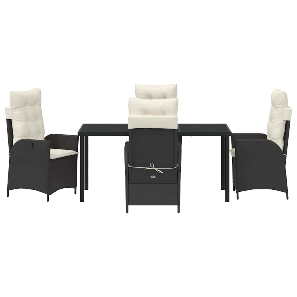 Set da Pranzo per Giardino 5 pcs Nero polyrattan - homemem39