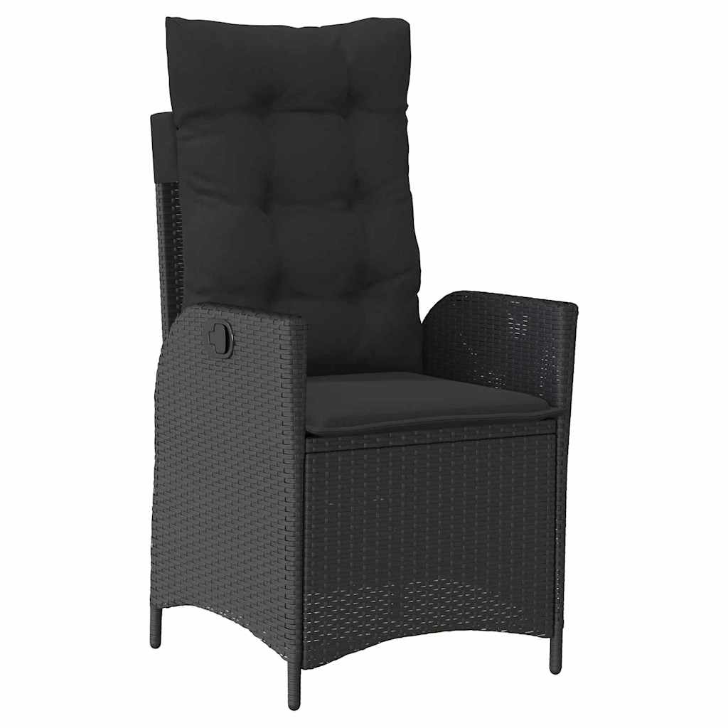 Set da Pranzo per Giardino 3 pcs Nero polyrattan - homemem39