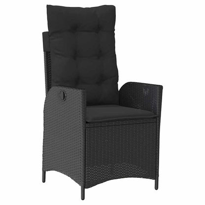 Set da Pranzo per Giardino 3 pcs Nero polyrattan - homemem39