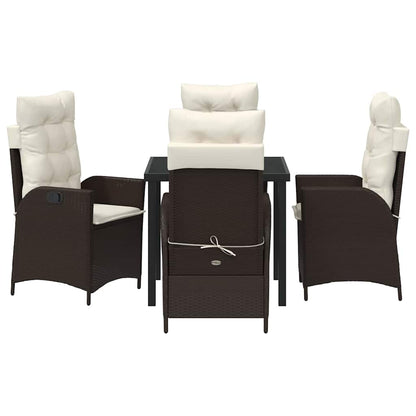 Set da Pranzo per Giardino 5 pcs Marrone polyrattan - homemem39