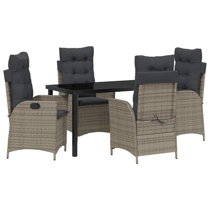 Set da Pranzo per Giardino 5 pcs Grigio polyrattan - homemem39