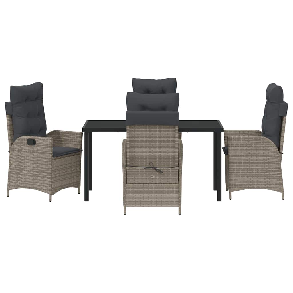 Set da Pranzo per Giardino 5 pcs Grigio polyrattan - homemem39