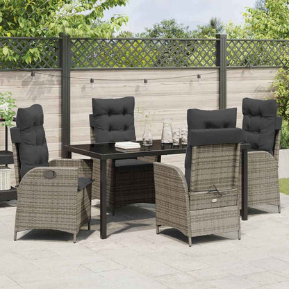 Set da Pranzo per Giardino 5 pcs Grigio polyrattan - homemem39