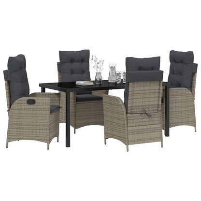 Set da Pranzo per Giardino 5 pcs Grigio polyrattan - homemem39