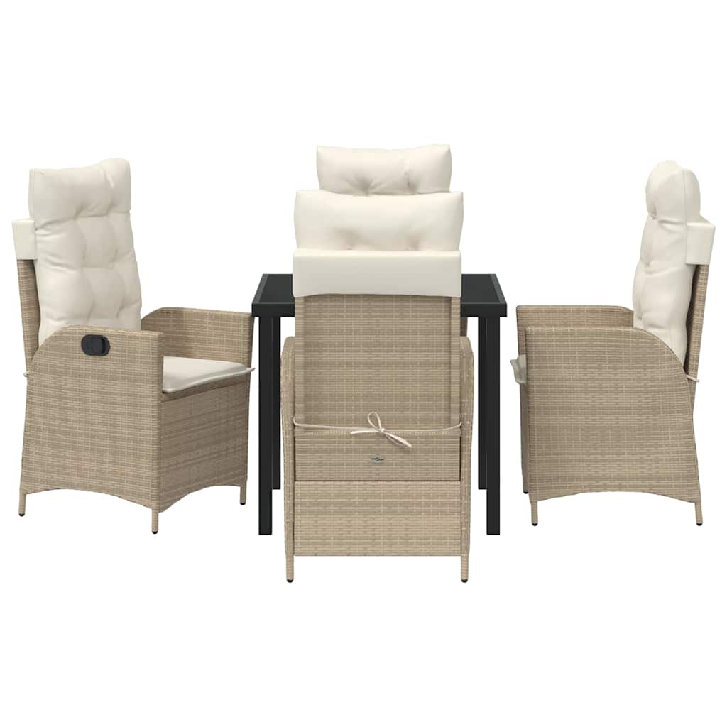 Set da Pranzo per Giardino 5 pcs Beige polyrattan - homemem39