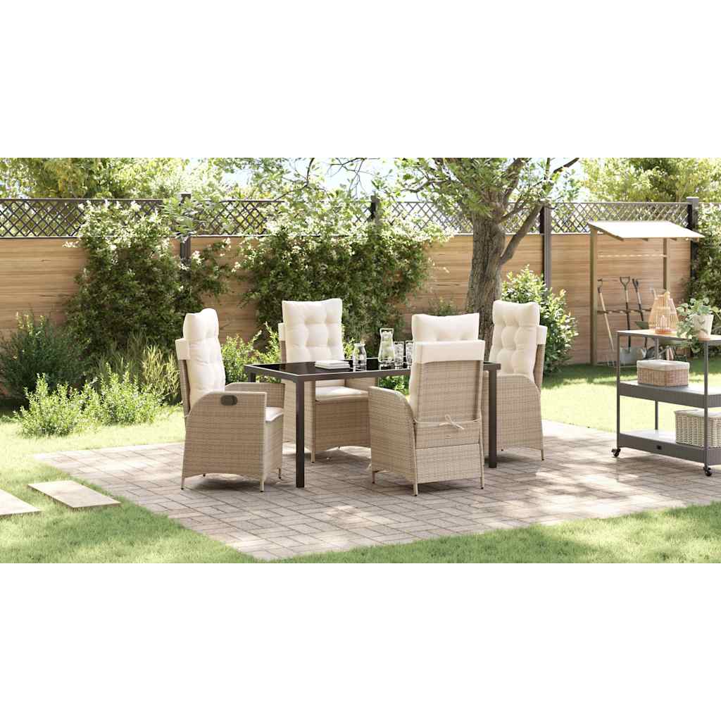 Set da Pranzo per Giardino 5 pcs Beige polyrattan - homemem39