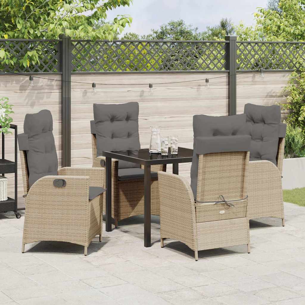 Set da Pranzo per Giardino 5 pcs Beige polyrattan - homemem39