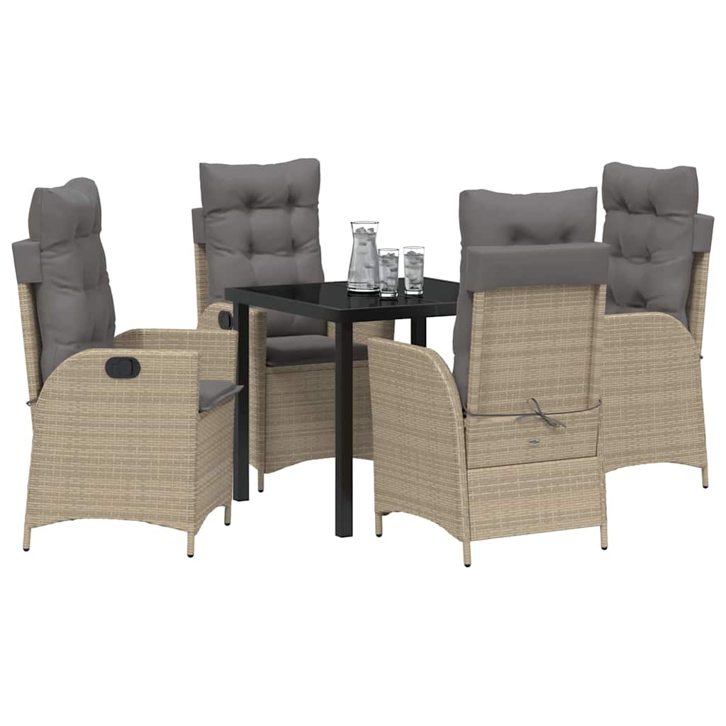 Set da Pranzo per Giardino 5 pcs Beige polyrattan - homemem39