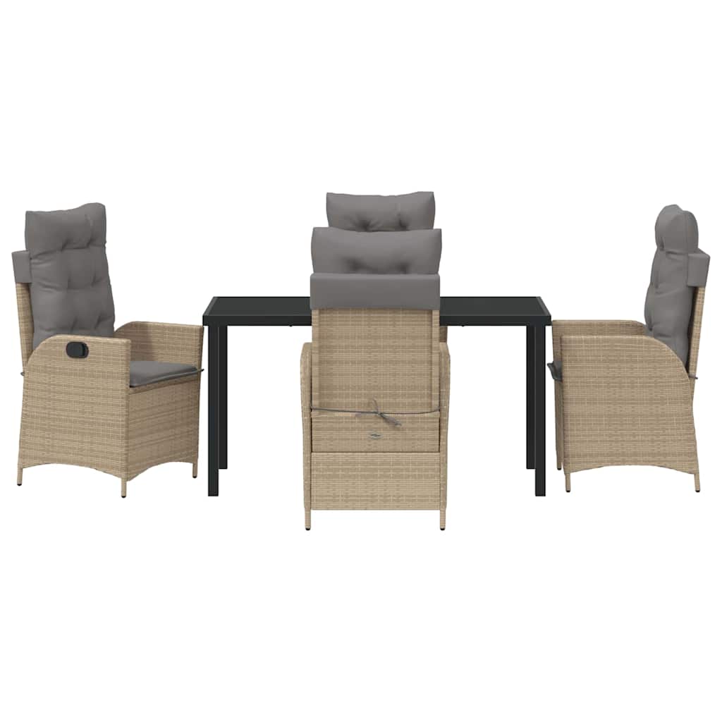 Set da Pranzo per Giardino 5 pcs Beige polyrattan - homemem39