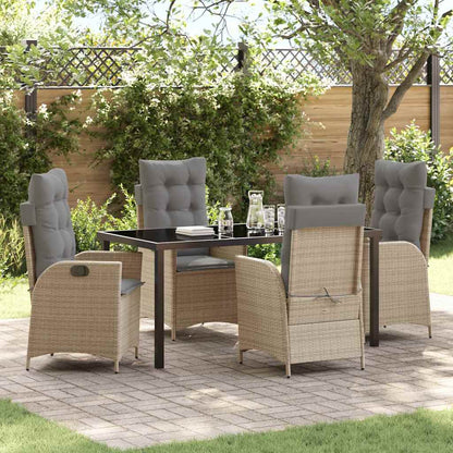 Set da Pranzo per Giardino 5 pcs Beige polyrattan - homemem39