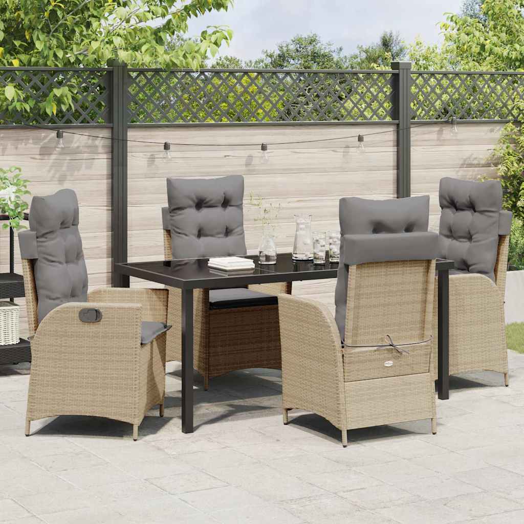 Set da Pranzo per Giardino 5 pcs Beige polyrattan - homemem39