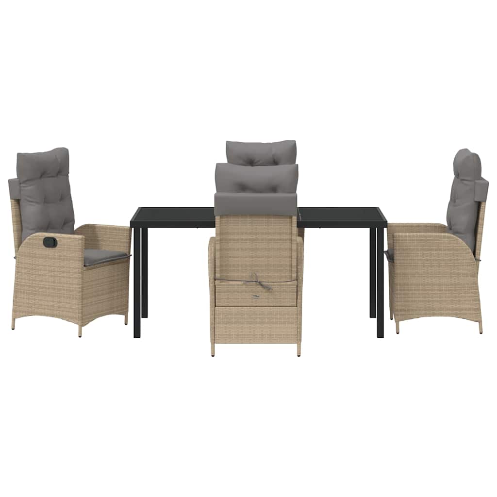 Set da Pranzo per Giardino 5 pcs Beige polyrattan - homemem39