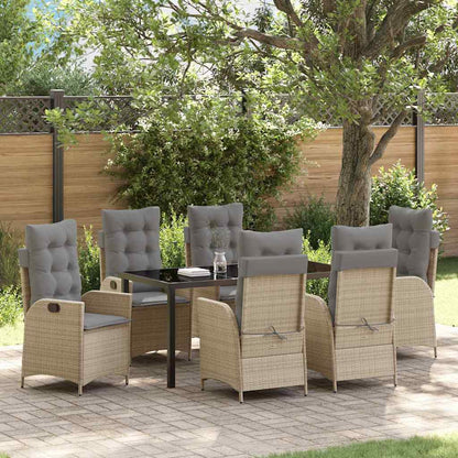 Set da Pranzo per Giardino 7 pcs Beige polyrattan - homemem39