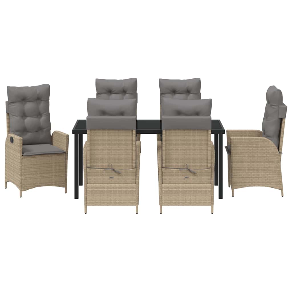 Set da Pranzo per Giardino 7 pcs Beige polyrattan - homemem39